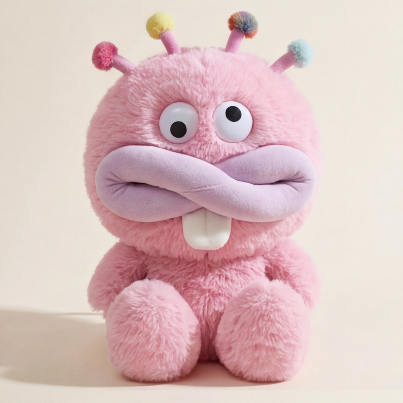 Pink Giggle Antennae Monster Plush